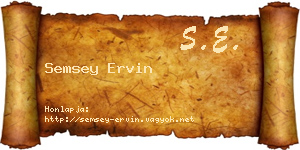 Semsey Ervin névjegykártya